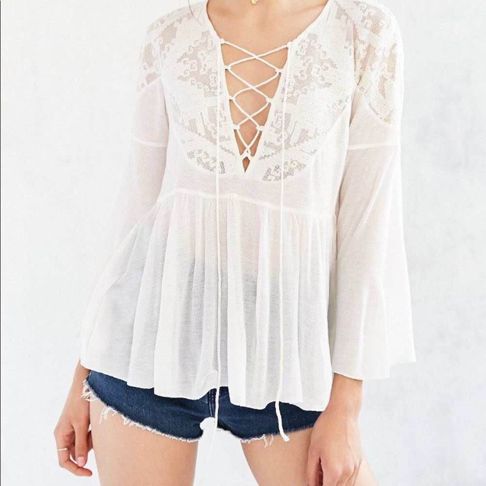 Urban Outfitters Ecote brand boho bell sleeve top